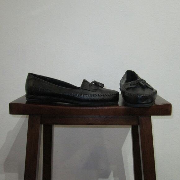 Dr Scholl's Black Leather Loafers Sz 10W - Picture 5 of 9